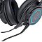 Фото-7 Наушники с микрофоном Audio-Technica ATH-G1, крупный план чашки с подключённым микрофоном; видны разъём для съёмной штанги, синее кольцо на внешней панели, кабель гарнитуры и мягкий амбушюр, чёрный цвет. Подходит для страницы товара и показывает крепление микрофона и разъёмы чашки.