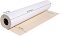 Фото-3 Рулон холста Cactus MC400-91415: инфографика с рулоном и размотанным полотном, нанесены стрелки с размерами и подпись плотности; белый/бежевый, уточняет формат рулона для печати.