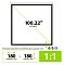 Фото-5 Экран настенно-потолочный Cactus WallScreen CS-PSW 180&times;180 см (1:1), инфографика с размерами; указана диагональ 100.22&Prime; (254.56 см), габариты 180&times;180 см и размеры кромок 0/0/3, схема со стрелками зелёного цвета.