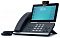 Фото-2 IP-телефон Yealink SIP-T58W, ракурс спереди-сбоку; чёрный корпус, большой сенсорный экран с интерфейсом, камера сверху, цифровая клавиатура и подставка корпуса — показывает профиль устройства и размещение экрана относительно клавиш.