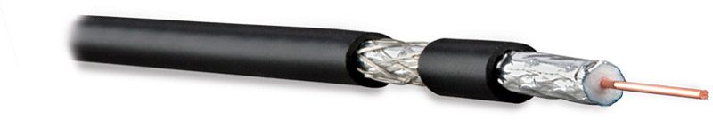 Фото Кабель коаксиальный Hyperline FTP чёрный 100 м, COAX-RG6-100