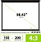 Фото-5 Проекционный экран на штативе Cactus TriExpert CS-PSTE-200x150-BK, схема размеров; указаны 200&times;150 см, диагональ 98,43&Prime; (250 см), соотношение сторон 4:3 и размеры кромок.