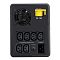Фото-3 ИБП APC by Schneider Electric Easy UPS BVX2200LI, вид сзади: задняя панель чёрного цвета с вентилятором, шестью выходами IEC, входом питания, кнопкой circuit breaker и жёлтым разъёмом Battery Connector; фото показывает охлаждение и коммутацию устройства на странице товара ИБП.
