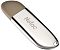 Фото-3 USB‑накопитель Netac U352 64GB (NT03U352N), серебристый с бежевым колпачком &mdash; вид под углом сверху: логотип Netac на корпусе, колпачок закрывает разъём, отверстие под кольцо на торце, на белом фоне; важно для страницы, чтобы показать внешний вид в закрытом состоянии.