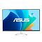 Фото-1 Монитор ASUS VZ24EHF-W 23,8, фронтальный вид; на фото белый монитор с тонкими рамками, круглым основанием и центральной стойкой, на экране фирменная графика ASUS; изображение на белом фоне важно для страницы товара, чтобы показать лицевую сторону и белое исполнение корпуса.