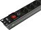 Фото-7 Сетевой фильтр (PDU) Lanmaster TWT-PDU19-10A8P 1,8 м, вид под углом сверху: плоская верхняя крышка и лицевая панель с 8 розетками Schuko, черный металлический корпус; показывает форм-фактор 1U для монтажа в шкаф/стойку.