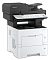 Фото-2 МФУ Kyocera ECOSYS MA4500ix — ракурс 3/4; показаны автоподатчик, наклонная сенсорная панель и боковые вентиляционные решётки; видна открытая зона выхода бумаги; чёрно-белый корпус на белом фоне, чтобы понять конструкцию верхнего модуля сканирования и доступ к выходному лотку.