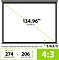 Фото-5 Проекционный экран Cactus WallScreen CS-PSW-206x274-SG, инфографика размеров 274&times;206 см и формата 4:3; указана диагональ 134.96&Prime; (342.80 см) и кромки 5/6,5/5 см.