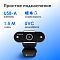 Фото-7 Веб‑камера Oklick C012HD, инфографика о подключении: указаны USB‑A интерфейс, совместимость с Windows/macOS/Linux, UVC без драйверов и кабель 1,5 м; на фоне показана камера на креплении &mdash; помогает понять способ подключения и совместимость.