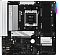 Фото-3 Материнская плата ASRock B850M Pro RS, вид сверху: чёрный текстолит, сокет AM5 с защитной крышкой, серебристые радиаторы PR3 и BLAZING M.2, четыре DIMM‑слота справа; важно для понимания размещения процессора, памяти и M.2 на странице товара.