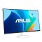 Фото-2 Монитор ASUS VZ24EHF-W 23,8, фронтальный вид под углом слева; видны тонкий белый корпус, узкие рамки, круглая подставка и цветное изображение на дисплее; изображение помогает на странице товара оценить внешний вид монитора в перспективе.