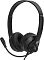 Фото-3 Наушники с микрофоном Oklick HS-M500 USB, чёрные, вид спереди под другим углом; видны логотип на чашке, круглый шарнир крепления микрофона и мягкие накладные амбушюры.