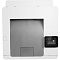 Фото-3 Принтер HP Color LaserJet Pro M255dw A4, вид сзади, показаны задняя крышка белого корпуса, чёрная верхняя часть и вынесенный вправо экран управления, для страницы товара как изображение задней панели и формы корпуса принтера.