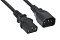 Фото-1 Кабель питания Cabeus PC-189 VDE, разъёмы IEC 320 C13 и IEC 320 C14 крупным планом, литые корпуса с рифлением у ввода кабеля, чёрный