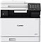 Фото-3 МФУ Canon i-SENSYS Colour MF754Cdw, вид спереди: сенсорный экран справа, в центре ниша выхода бумаги, слева виден разъём USB, справа кнопка питания; корпус белый/чёрный, студийный фон; фото помогает идентифицировать фронтальную панель устройства на странице товара.