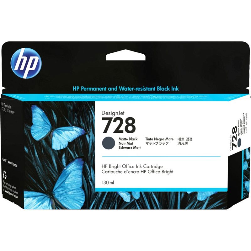 Фото Картридж HP Inc. 728 Струйный Матовый черный 130мл, 3WX25A