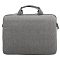 Фото-3 Сумка для ноутбука Continent CC-211 15.6 (Grey), серая &mdash; вид сзади; однотонная задняя панель и две верхние ручки, молнии по бокам; предметное фото для сравнения задней стороны на странице товара.