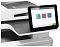 Фото-5 МФУ HP Color LaserJet Enterprise MFP M578dn &mdash; крупный план сенсорного экрана; видны иконки меню на дисплее и крепление панели к корпусу; тёмная рамка экрана на бело-сером фоне устройства, чтобы показать тип управления на странице товара.