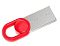 Фото-2 USB‑накопитель Netac UM2 64GB, вид сзади под углом: металлический корпус и красное кольцо‑держатель, видны линии сгиба/штамповки. Для страницы товара важно показать конструкцию корпуса и элемент крепления.