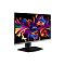 Фото-2 Игровой монитор MSI MPG 271QRX QD‑OLED, вид спереди под углом слева: тонкие рамки, нижняя серая планка с логотипом msi, прямоугольная подставка и стойка; на экране абстрактное изображение &mdash; ракурс для оценки дизайна и посадки на столе.