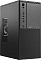 Фото-1 Корпус Accord ACC-1605B, чёрный Mini Tower, вид спереди-слева; показаны сетчатая нижняя часть передней панели, верхний блок с кнопками и USB-разъёмами, боковая вентиляционная решётка и компактный форм-фактор; изображение важно для понимания внешнего вида и расположения фронтальных интерфейсов корпуса.