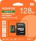 Фото-3 Карта памяти microSDXC ADATA 128GB Speed Plus &mdash; упаковка спереди: оранжевый блистер с окном, внутри microSD и SD‑адаптер, видны пиктограммы водо‑ и ударозащиты и маркировка V30; фото показывает товар в упаковке для карточки памяти
