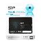 Фото-2 SSD Silicon Power Ace A55 SP128GBSS3A55S25, 2.5", 128 ГБ — товар в розничной упаковке; показан накопитель в прозрачном блистере на белой карточке SP с метками 128 GB, 3 YEAR WARRANTY и 7MM ULTRA-SLIM, фото важно для страницы как вид упаковки и обозначения объёма.