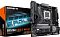 Фото-2 Материнская плата Gigabyte B850M EAGLE WF6E рядом с коробкой: упаковка с маркировкой B850M EAGLE WF6E и плата под углом с кожухом I/O и радиатором M.2; контекст &mdash; идентификация модели и внешний вид товара.