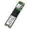 Фото-3 SSD Transcend PCIe SSD 110S TS128GMTE110S 128GB, фото модуля под другим углом. Видны лицевая сторона платы M.2 2280, наклейка с маркировкой, контактная площадка и ряд микросхем вдоль корпуса. Изображение дополняет карточку товара ракурсом самого накопителя без упаковки.