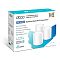 Фото-2 Mesh-система TP-Link Deco X50 (3-pack) &mdash; коробка на белом фоне; бело‑бирюзовая упаковка с надписью AX3000 и изображением трёх модулей, логотипы deco и TP-Link; показывает упаковку комплекта на странице товара.