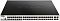 Фото-1 Коммутатор D-Link DGS-1210-52MP/ME, фронтальный вид; на панели видны консольный порт слева, 48 RJ-45 портов и 4 SFP-слота справа, корпус чёрный с серебристой вставкой; изображение показывает полную фронтальную конфигурацию портов для страницы PoE-коммутатора.