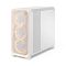 Фото-4 Корпус Fractal Design Meshify 3 XL Ambience Pro RGB TG Clear Tint, белый, вид спереди справа; на фото сетчатая передняя панель с тремя вентиляторами и правая боковая стенка с перфорированной вентиляционной секцией; изображение помогает оценить внешний дизайн и дополнительную боковую вентиляцию корпуса.