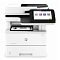 Фото-3 МФУ HP LaserJet Enterprise M528dn, фронтальный вид; белый корпус, справа сенсорный экран на панели управления, сверху автоподатчик документов, видна зона сканирования; на белом фоне для карточки товара, чтобы идентифицировать модель и компоновку органов управления.