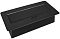 Фото-2 Сетевой разветвитель Premier PX-BL-HOR-2R-2USB-BLK, чёрный, вид сверху на закрытую крышку; показаны плоская прямоугольная панель, овальная выемка для открытия и чёрный встраиваемый корпус, для страницы товара с обзором внешнего вида в закрытом состоянии.
