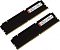 Фото-3 Комплект памяти Kingston FURY Beast Black 32GB KF556C40BBK2/32, вид сзади под углом: два модуля DIMM DDR5 с обратной стороны. Видны белые заводские наклейки, чёрные радиаторы и золотистые контакты по нижнему краю. Фото показывает обратную сторону и маркировку комплекта.