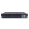 Фото-4 ИБП Crusader RTIO-1000VA, фронтальный вид в rack-ориентации; чёрный 2U-корпус с двумя секциями вентиляционной решётки, дисплеем и кнопками управления справа; фото показывает вариант монтажа в стойку для карточки товара.