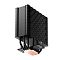 Фото-5 Кулер для процессора PCCooler RZ400 V2 BK, радиатор без вентилятора: чёрные пластины с волнистым профилем, снизу видны тепловые трубки и контактные площадки медного цвета на основании. Цвет: чёрный, медные элементы; фото важно для понимания формы пластин и основания.
