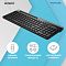 Фото-22 Клавиатура A4Tech Fstyler FBK25 Black, информационный постер под углом: показана клавиатура в перспективе и подписи о кнопке питания, переключении между ОС и ультратонких клавишах; графика на голубовато-сером фоне для карточки товара, показывает элементы управления и формат низкопрофильных клавиш.
