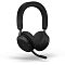 Фото-1 Наушники с микрофоном Jabra Evolve2 65 Link380c MS, вид спереди под углом. На фото показаны чёрные накладные чашки, мягкое оголовье, поворотная микрофонная штанга и красный световой индикатор на левой чашке. Изображение важно для страницы товара, потому что передаёт внешний вид гарнитуры и конструкцию микрофона.