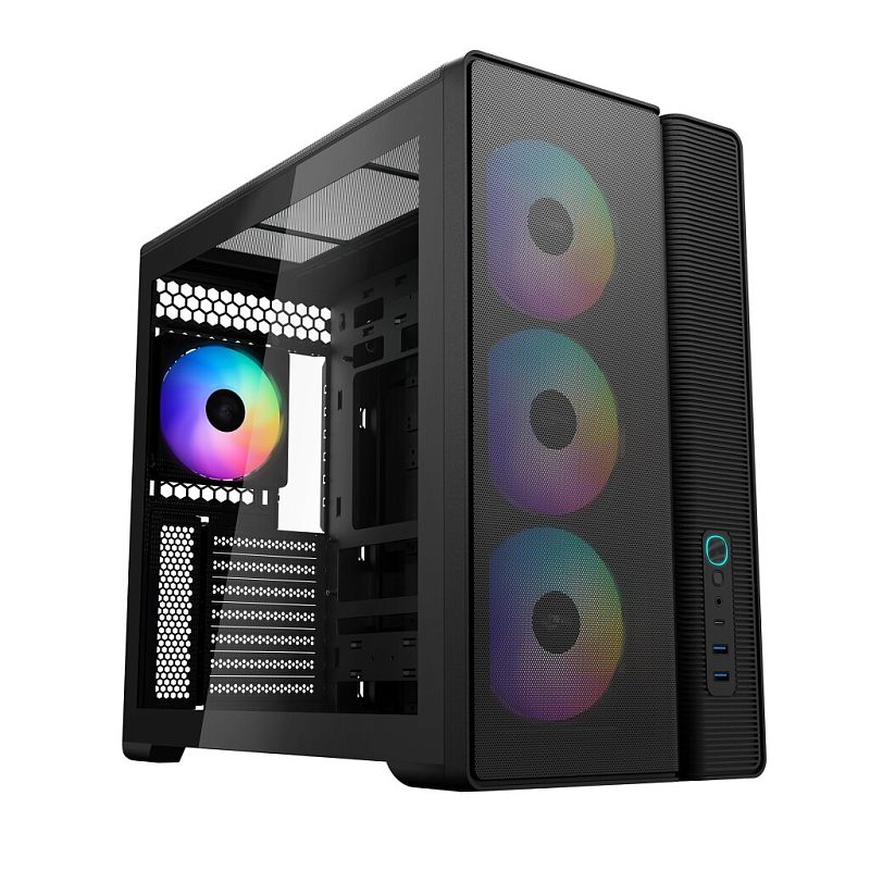 Фото Корпус SAMA S50 Midi Tower Без БП чёрный, S50-BKAGA4X1-GL