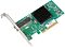 Фото-1 Сетевая карта Origo ON400S, вид под углом: зелёная плата PCIe с одним портом SFP+ на металлической планке и чёрным радиатором; показывает, что карта однопортовая и использует SFP+ для подключения 10GbE.