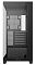 Фото-3 Корпус Deepcool CG580 Midi Tower, чёрный, вид спереди на странице товара: через прозрачную фронтальную панель видны слоты расширения, задняя перфорация и нижний кожух, боковая секция под вентиляторы расположена справа; помогает показать фронтальный обзор внутреннего пространства.