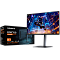 Фото-7 Gigabyte MO27Q3 EK, монитор 27 дюймов, комплект с упаковкой; на фото монитор спереди и коробка с изображением модели, многогранная подставка и чёрный корпус; изображение показывает внешний вид товара вместе с фирменной упаковкой на странице товара.