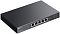 Фото-3 Коммутатор TP-Link TL-SG105PP-M2, фронтальный вид под углом; видны пять сетевых портов, вентиляционные отверстия на боковой панели и низкий прямоугольный корпус чёрного цвета; ракурс помогает рассмотреть глубину корпуса и доступ к портам на странице товара.