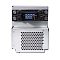 Фото-2 Батарейный модуль для ИБП APC by Schneider Electric Symmetra LX SYBT5, торцевой вид с разъёмом подключения; сверху виден многоконтактный разъём в чёрной рамке и крепёжные элементы, ниже перфорация вентиляции; серый корпус на белом фоне, важно для понимания интерфейса подключения на странице модуля.