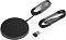 Фото-16 Наушники Jabra Evolve2 65 Flex, аксессуары для зарядки и подключения: круглая настольная площадка Jabra, USB-адаптер и два чёрных кабеля, один с USB-A; изображение показывает комплект поставки и варианты подключения модели.