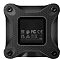 Фото-4 Внешний SSD ADATA SD620 512 ГБ, вид снизу: вставка с маркировкой и знаками сертификации, текстурированные углы с винтами, чёрный корпус на белом фоне; важно для проверки обозначений устройства.