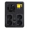 Фото-3 ИБП APC by Schneider Electric Easy UPS BVX2200LI-GR, вид сзади: задняя панель чёрного цвета с вентилятором, четырьмя розетками Schuko, жёлтым разъёмом Battery Connector, кнопкой circuit breaker и встроенным кабелем питания; фото показывает силовые подключения и компоновку задней панели для страницы товара.