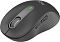 Фото-3 Мышь Logitech M650, вид сверху слева под углом; тёмно-серый корпус, колесо SmartWheel, зелёный индикатор и две боковые кнопки, на боковине заметен волнистый рельеф и мелкая точечная фактура; фото помогает рассмотреть дополнительные кнопки и форму корпуса в карточке товара.