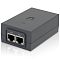 Фото-1 PoE-инжектор Ubiquiti PoE-24-24W на белом фоне: компактный блок с портами LAN и POE на торце. Показывает устройство, через которое подают питание PoE в линию Ethernet.